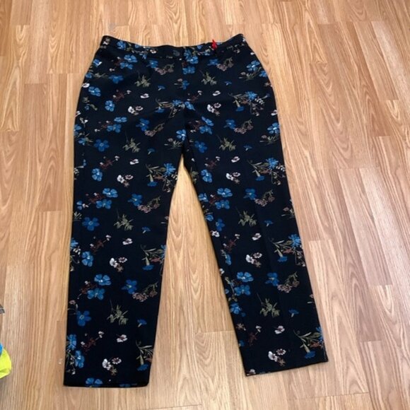 Tanjay Navy Blue Floral Summer Pants - Picture 1 of 7